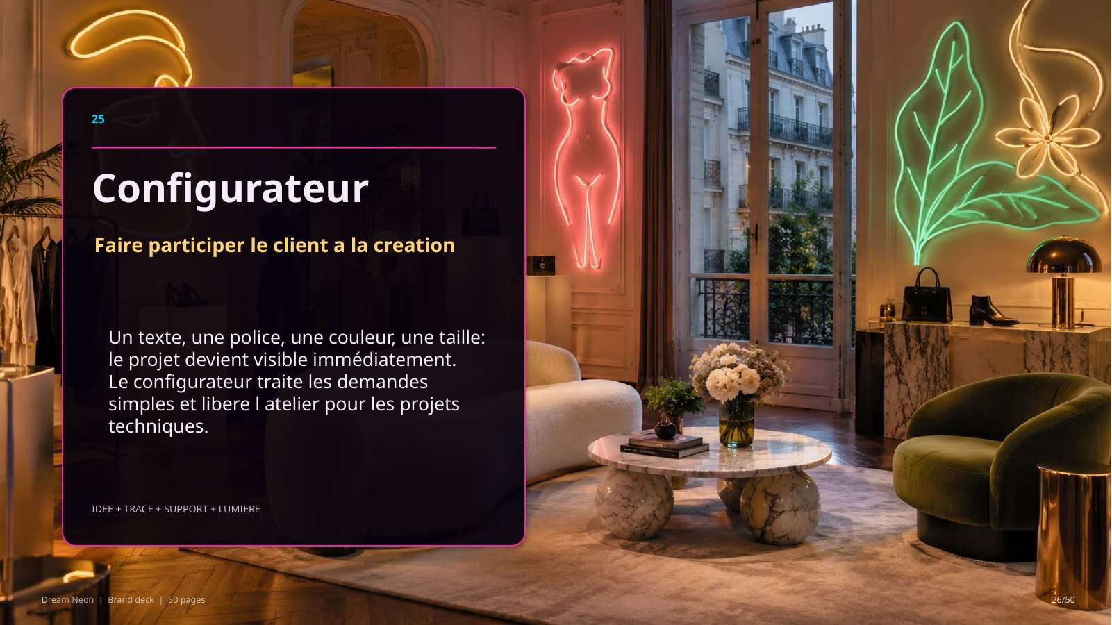 Slide Configurateur Dream Néon