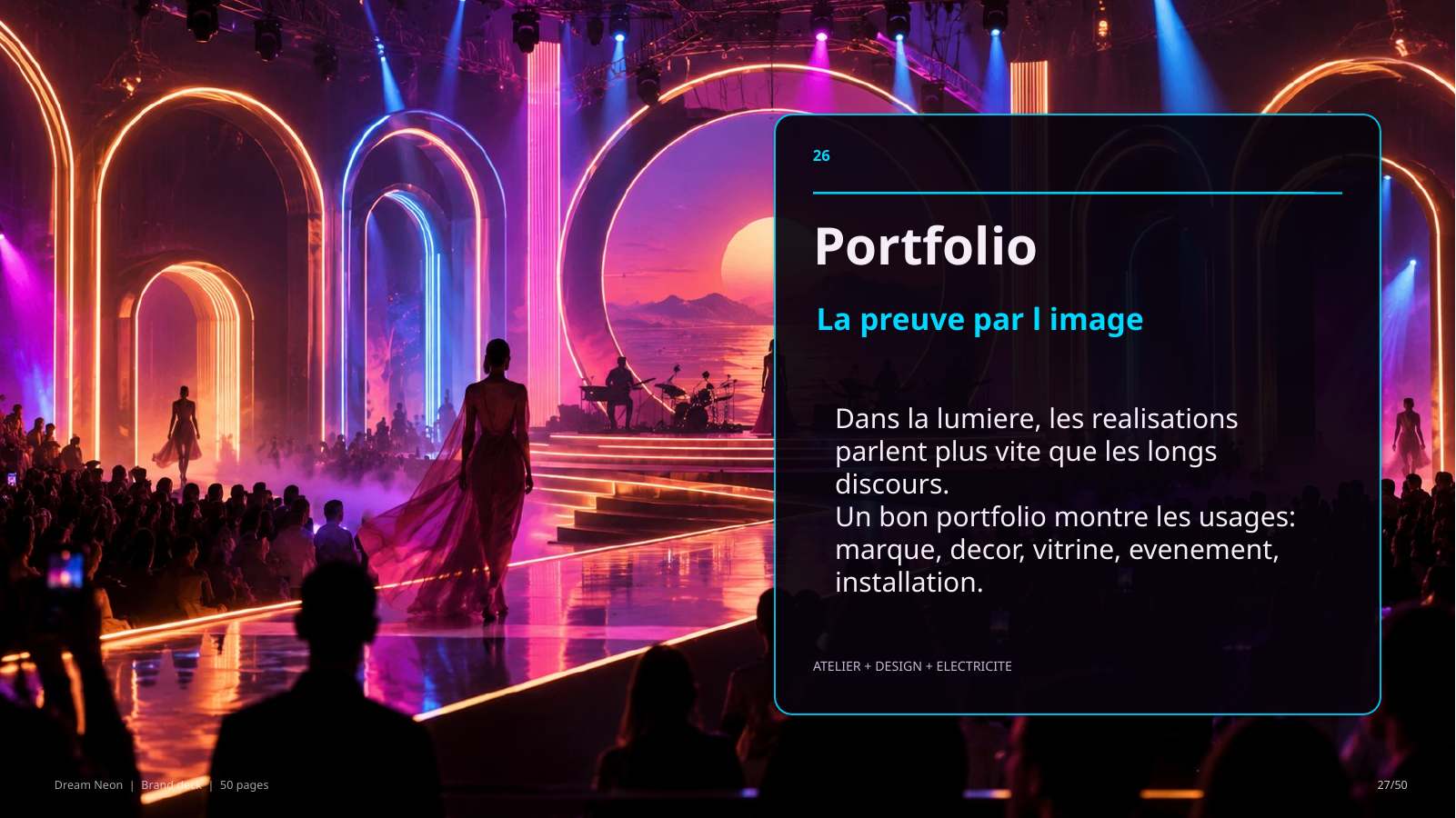 Slide Portfolio Dream Néon
