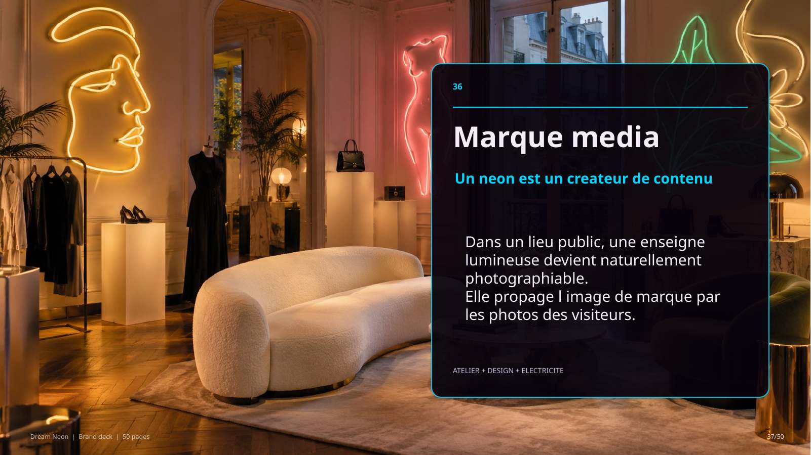Slide Marque média Dream Néon
